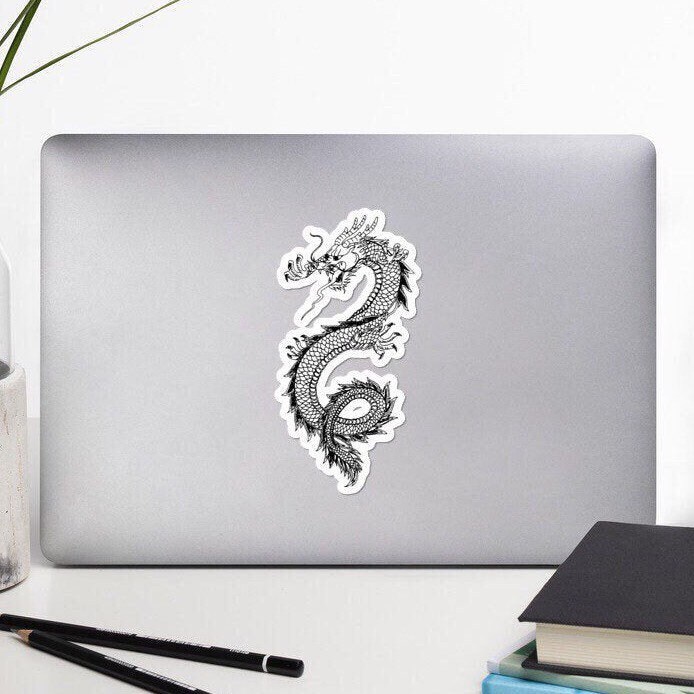 CHINESE DRAGON Vinyl Laptop Decal, Aesthetic Sticker for Water Bottle ...