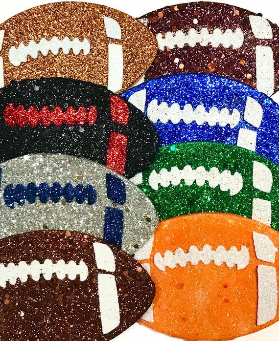 GLITTER FOOTBALL Helmet Jersey DECOR 1pc, Foam Sports Ornament, Party Embellishments, Sparkle Decorations for Homecoming Mums Garters Wreath