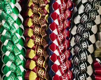Treccine per il ballo di fine anno: treccine con nastro effetto polvere di diamante per mamme e giarrettiere