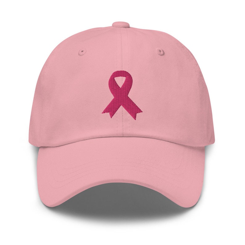 "This Is My Fight Hat" - Distressed Cotton Breast Cancer Awareness Baseball Cap, Navy, Adjustable