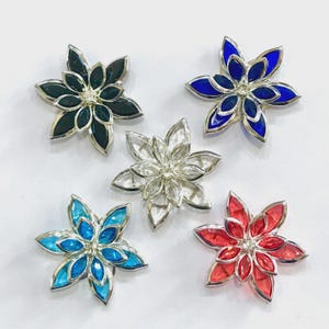 Dos plats de fleurs en strass - 35 mm - Belle fleur déco, cabochons de fleurs de marquis embellissement en forme de fleur, appliques à coudre