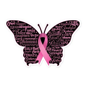 Adesivo de conscientização sobre o câncer de mama, adesivo de janela com fita rosa, para copo, garrafa térmica, laptop, mesa, janela, armário, etc.