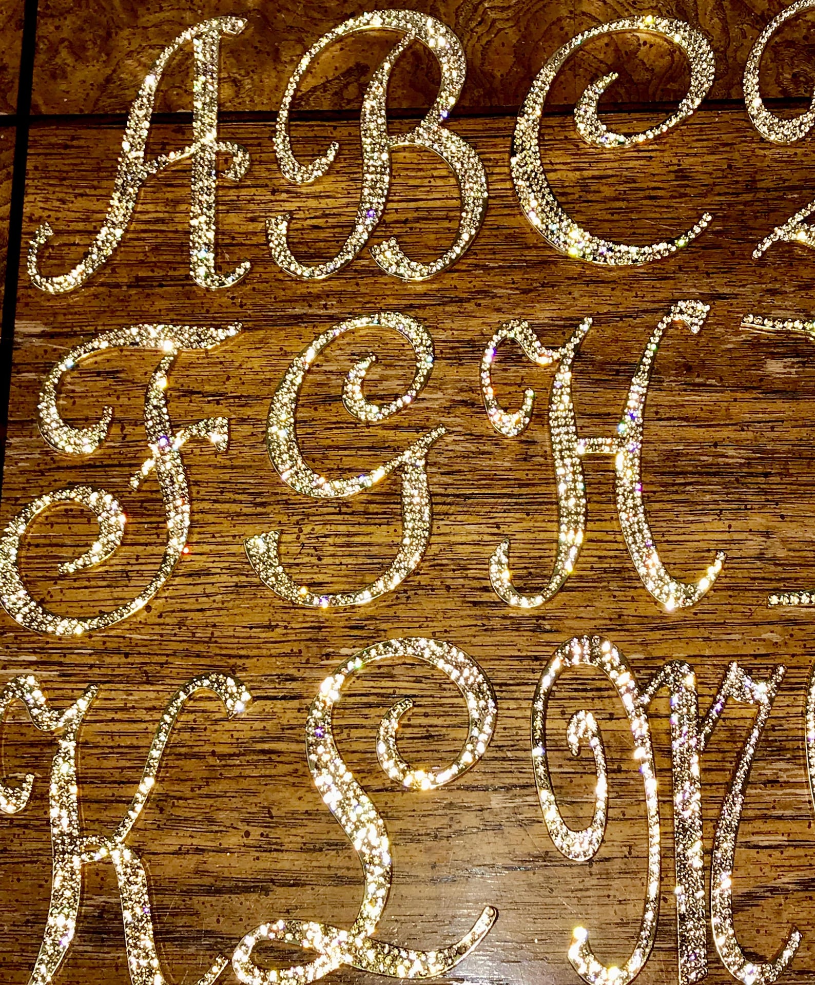 Letter Ms Rhinestone Large SILVER & GOLD Rhinestone LETTERS, Rhinestone Embellishment ...