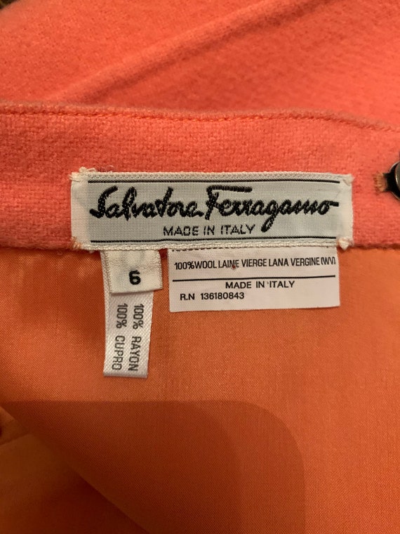 Salvatore Ferragamo Vintage Wool Skirt, Peach, Ca… - image 2