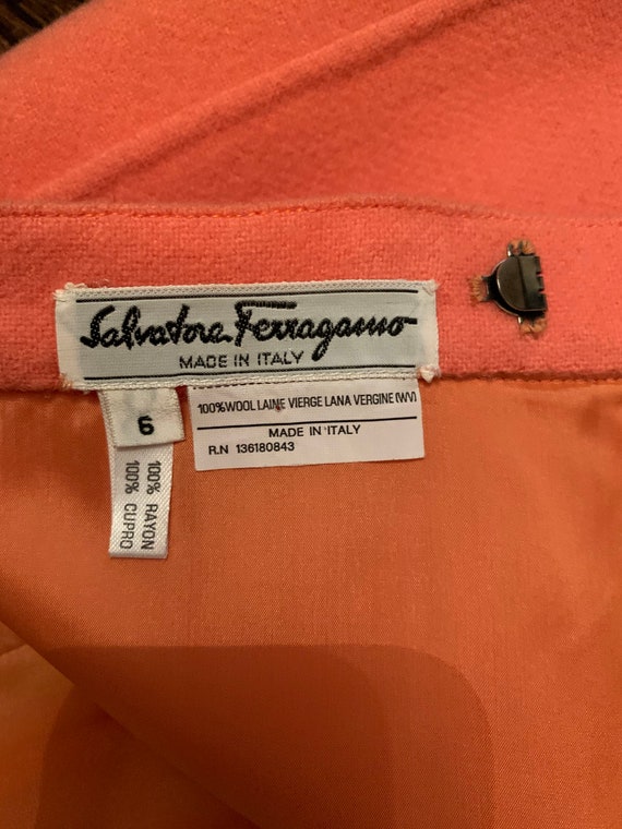 Salvatore Ferragamo Vintage Wool Skirt, Peach, Ca… - image 8