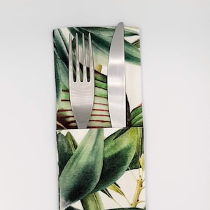 Silverware Holders (Set of 4), Jungle Pattern, Cutlery Holder, Cutlery Pocket, Cutlery Pouch