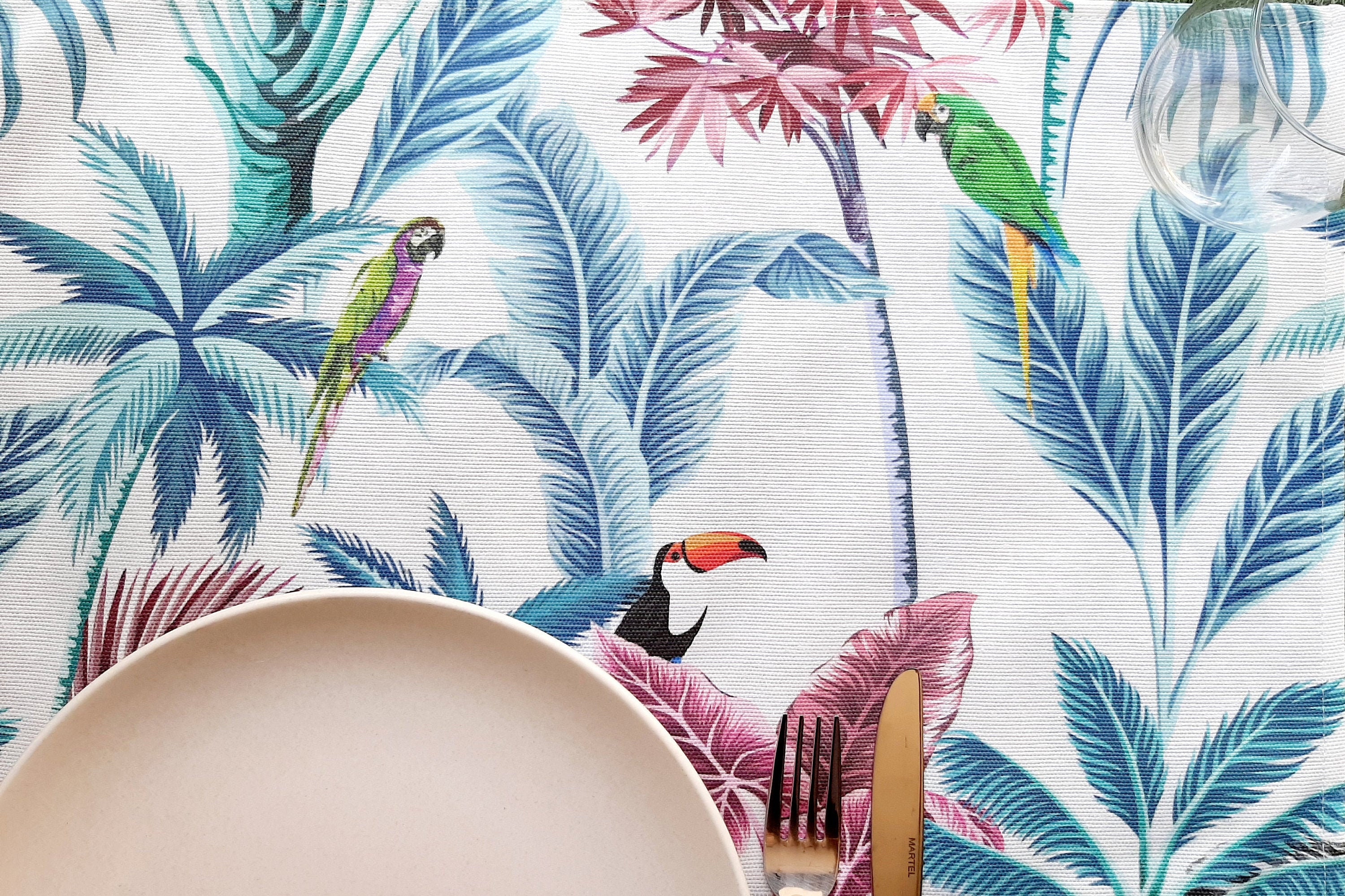 Placemats set 2 4 or 6 Jungle Pattern Placemats Vintage Etsy