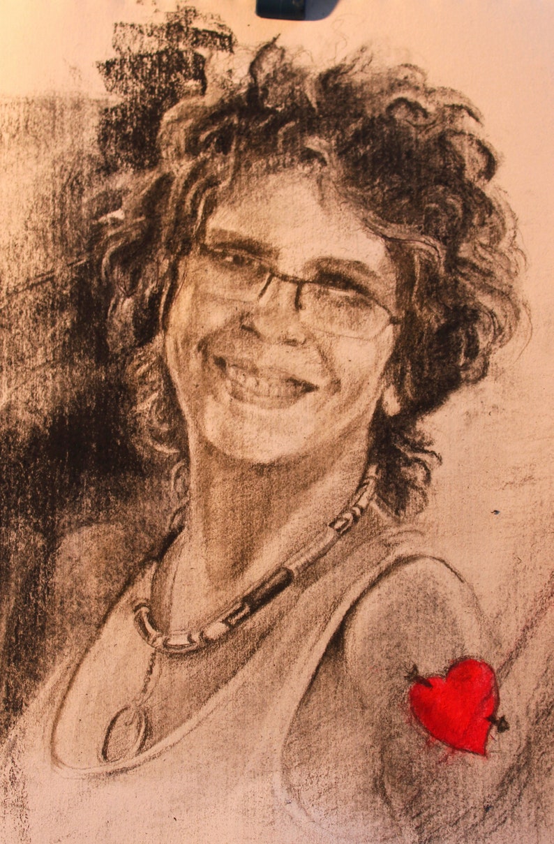 Custom Portrait Charcoal Custom Painting Commissioned Etsy