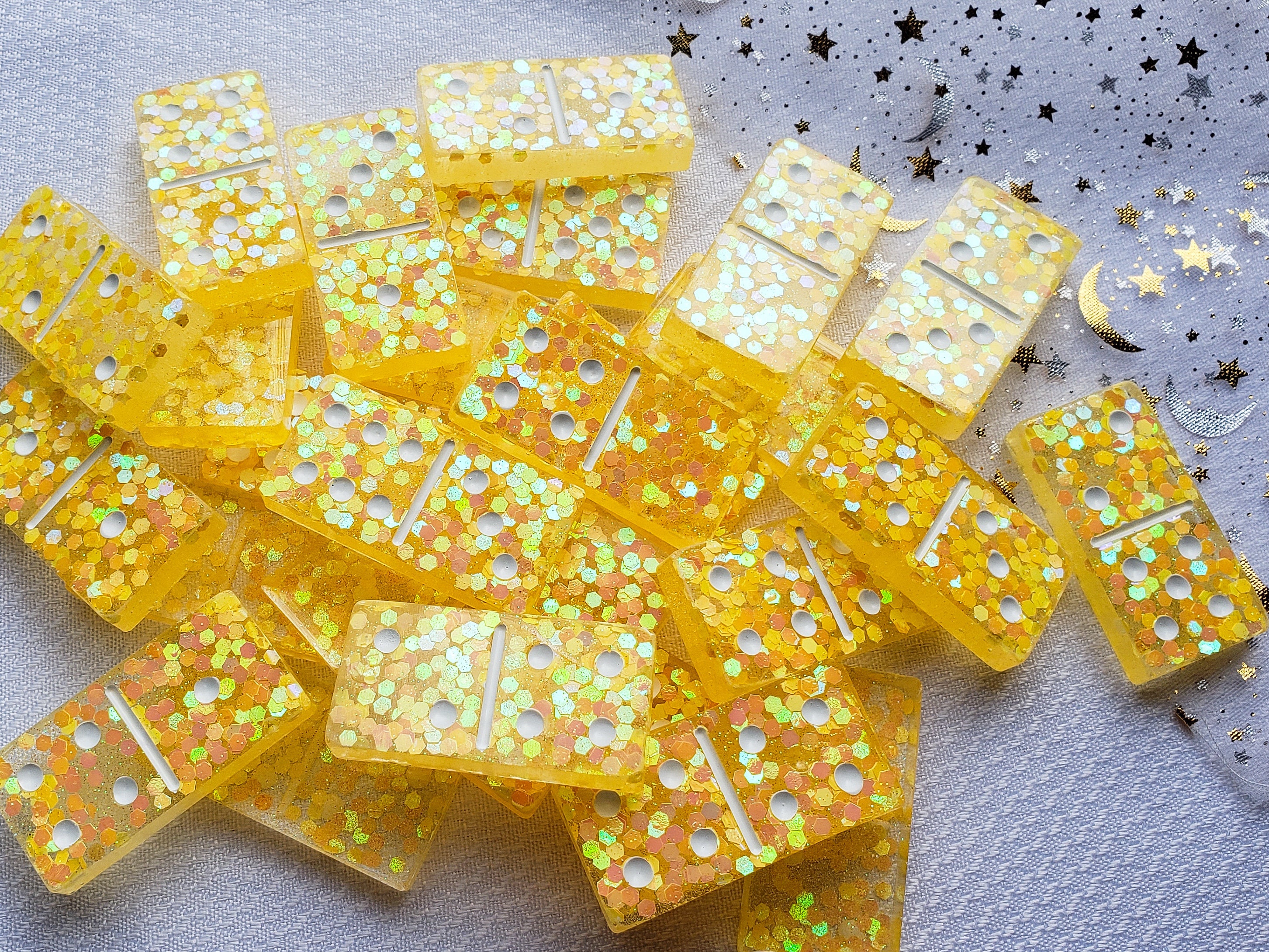 Yellow Dominos Domino Set Dominoes Yellow Honey Pot Honey Etsy