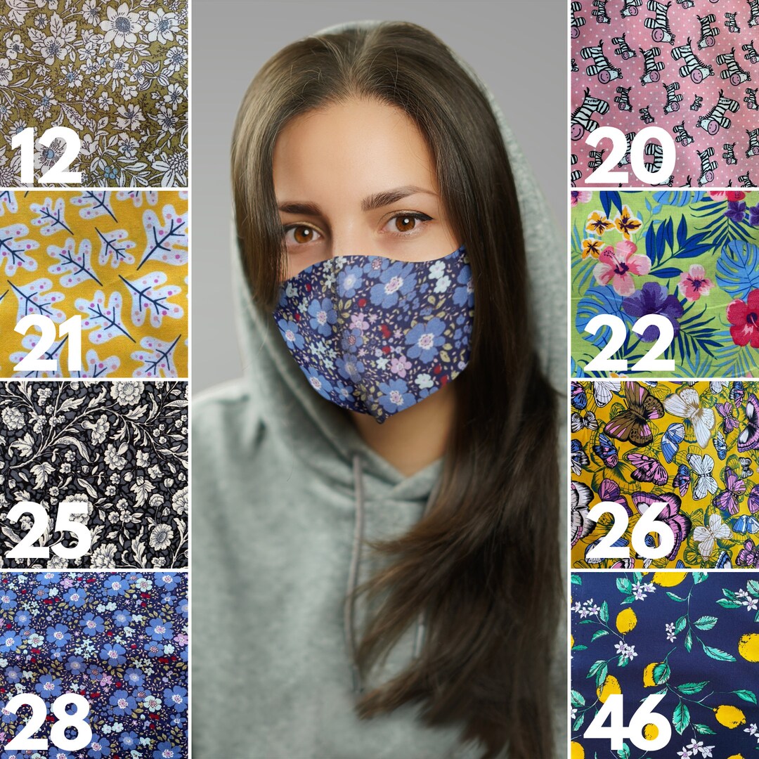 Face Mask 100 Cotton, Double Layer,reusable Washable and Made in the