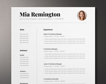 Plantillas de aplicación, plantilla de currículum en alemán, currículum moderno para Pages, Word, Google Docs, plantilla de aplicación en alemán