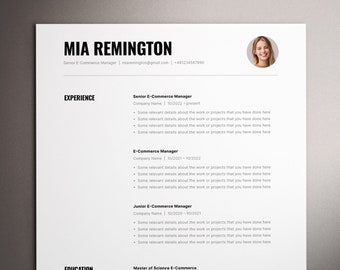 Resume Template Google Docs, Professional Resume Template for Google Docs, Word and Pages, Resume Template modern, CV Template