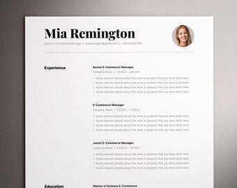 Resume Template Word, Google Docs Resume Template, Apple Pages Resume, Executive Resume, Resume and Cover Letter Template