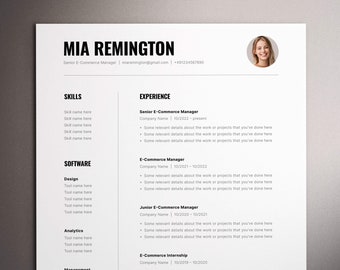 Resume Template, Professional Resume Template for Google Docs, Word and Pages, CV Template, Resume Template modern, Simple Resume