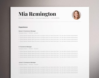 ATS Resume Template, Resume Templates, CV Template, Resume Template Word, Google Docs and Pages, ATS friendly resume, Executive Resume