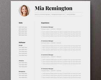Resume Template Word, Professional Resume Template for Google Docs, Word and Pages, Resume Template modern, Executive Resume