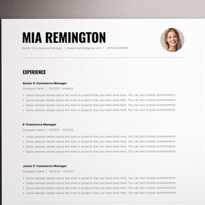 ATS Resume Template, Resume Template Google Docs, Word and Pages, ATS friendly Resume Template, CV Template, Resume Template modern