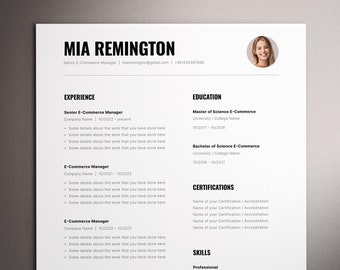 Resume Template, Executive Resume Template for Google Docs, Word and Pages, Professional Resume Template, Simple Resume, CV Template
