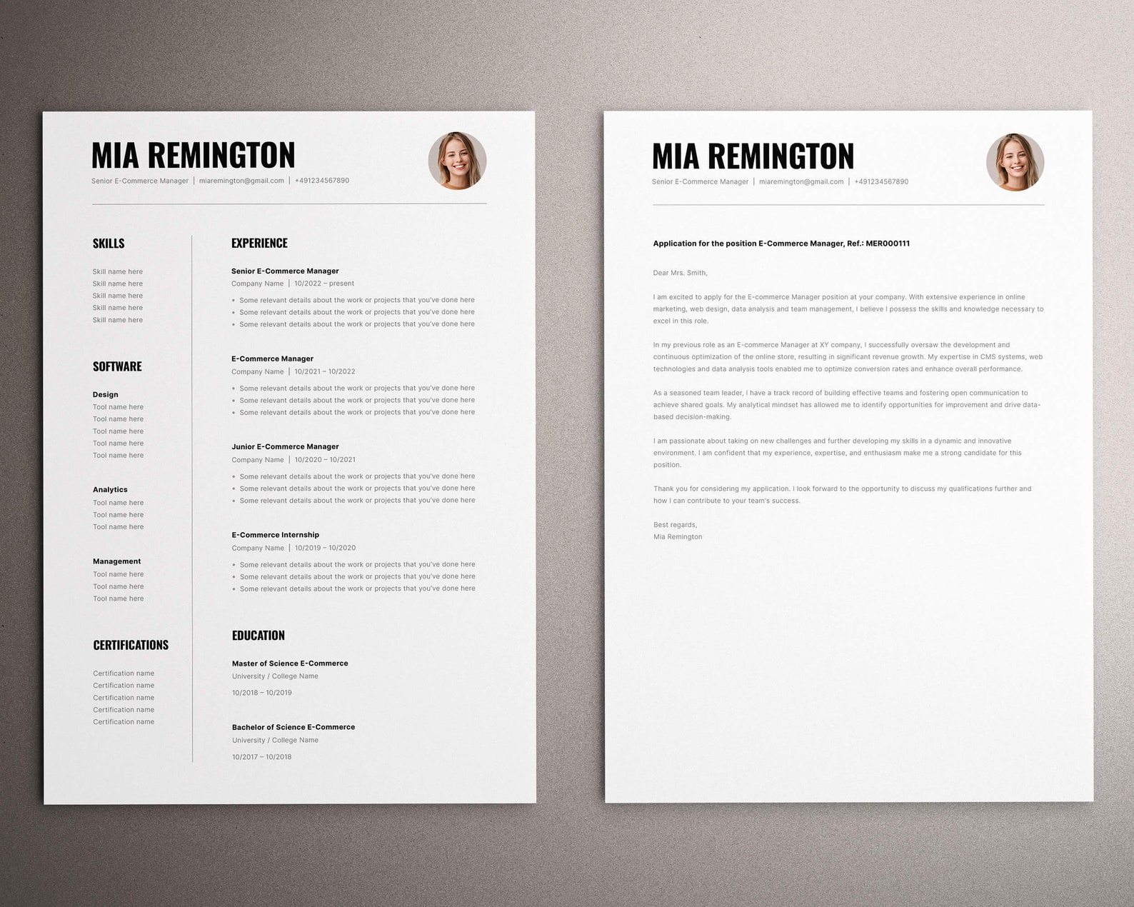 Resume Template, Professional Resume Template for Google Docs, Word and ...