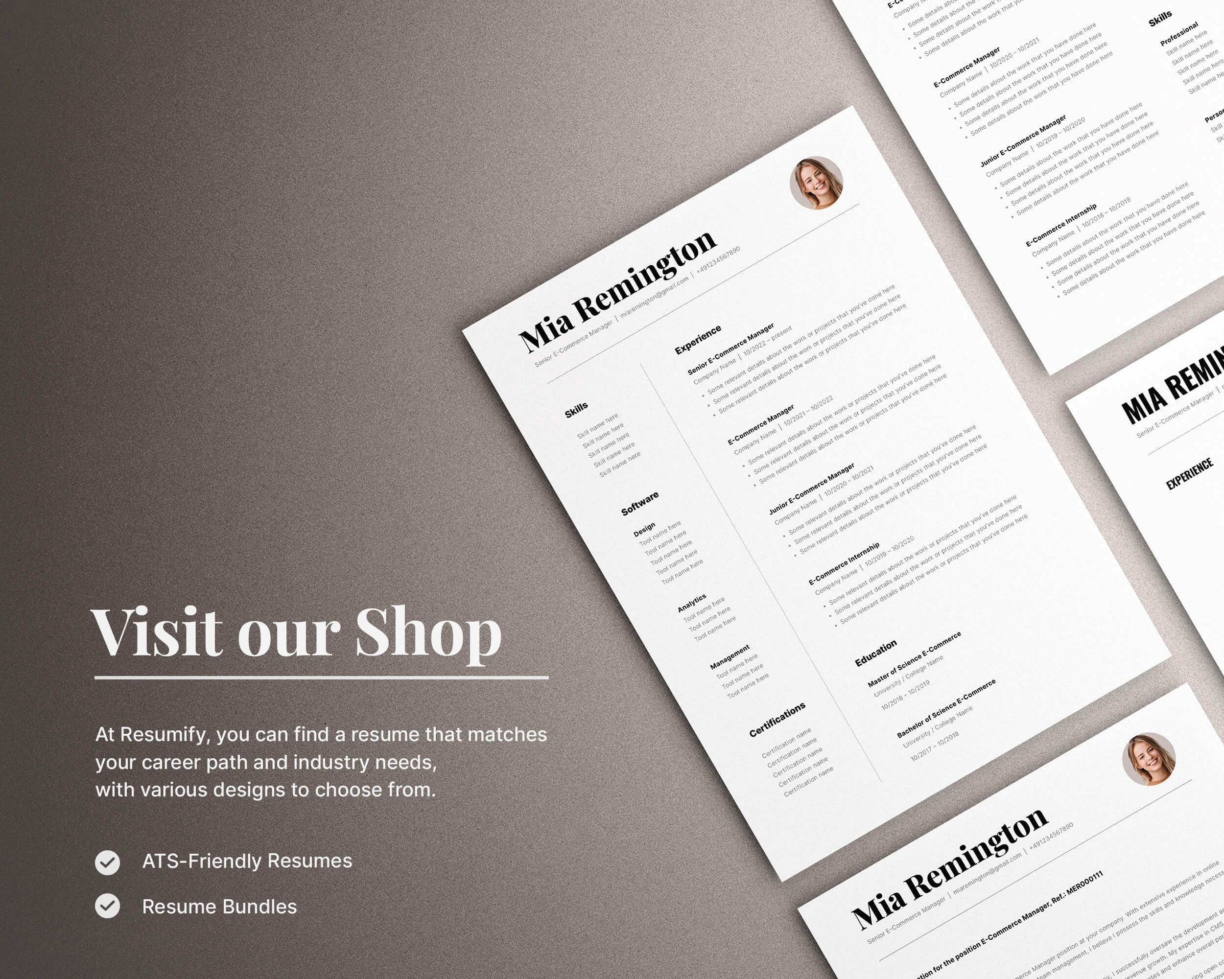 Resume Template, Professional Resume Template for Google Docs, Word and