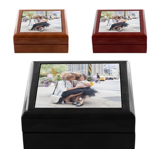 写真入りカスタムジュエリーボックス、パーソナライズされた木箱、母の日ギフト、記念品木箱、写真入りジュエリーボックス、カスタムギフト