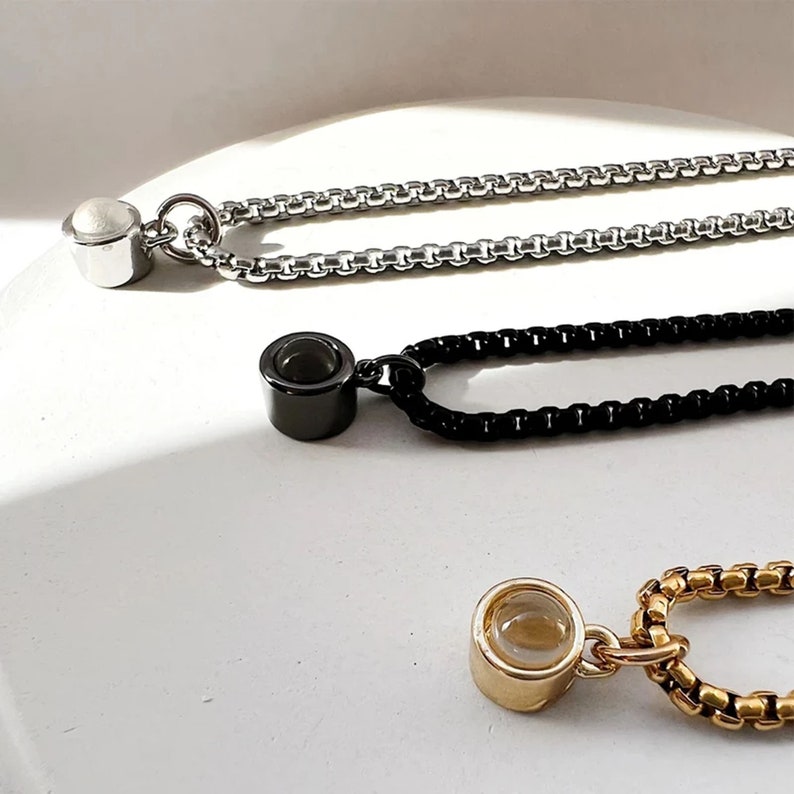 Photo Projection Necklace for Men, Custom Men's Jewelry, Personalized