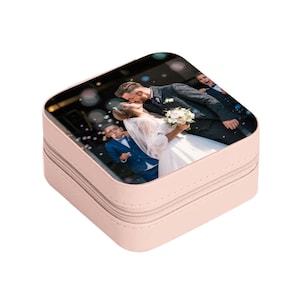 Custom photo jewelry boxes, travel jewelry box, personalized gift box with pictures, jewelry organizer, travel jewelry case,