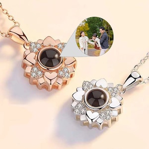 Projection Necklace, Custom Photo Jewelry Personalized Necklace, Gift for Her, Pendant Photo Projection Necklace picture necklace