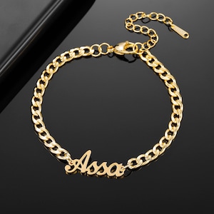 Custom Name Bracelet, Personalized Name Cuban Chain Bracelet, Boyfriend Gifts for Women Men or Kids, Christmas Gift, Gift for Mom