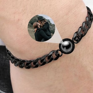 Photo Projection Bracelet For Men Women, Custom Couples Jewelry Personalized Bracelet For Men Pendant Photo Projection Bracelet Gift for Men