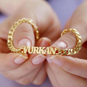 Custom Name Bracelet, Personalized Name Cuban Chain Bracelet, Boyfriend Gifts for Women Men or Kids, Christmas Gift, Gift for Mom