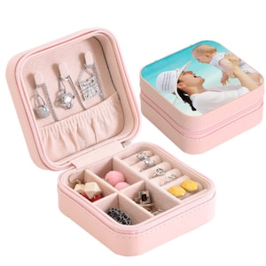 Personalisierte Foto Schmuckschatulle, Reise Schmuckschatulle, personalisierte Geschenkbox mit Bildern, Schmuck Organizer, Geschenk für Oma, Geschenk zum Muttertag