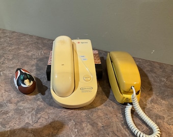 Western Electric WALL PHONE Touch Tone Yellow TELEPHONE or Sprint 25 Channel Cordless Telephone, Vintage