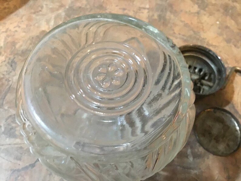 Jar Nut Chopper With Wood Handle Clear Glass Jar Bottom Etsy