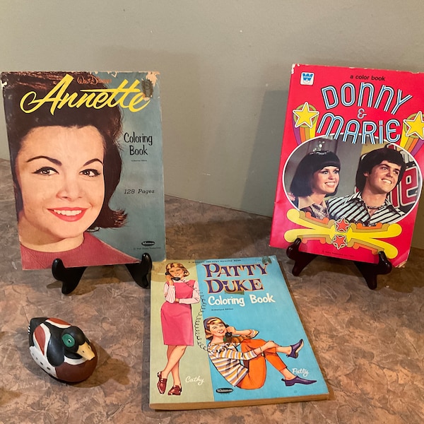 Donnie and Marie, 1977 Coloring Book, Patty Duke, 1964 coloring book, Annette Funicello 1964 Coloring Book Walt Disney, Vintage
