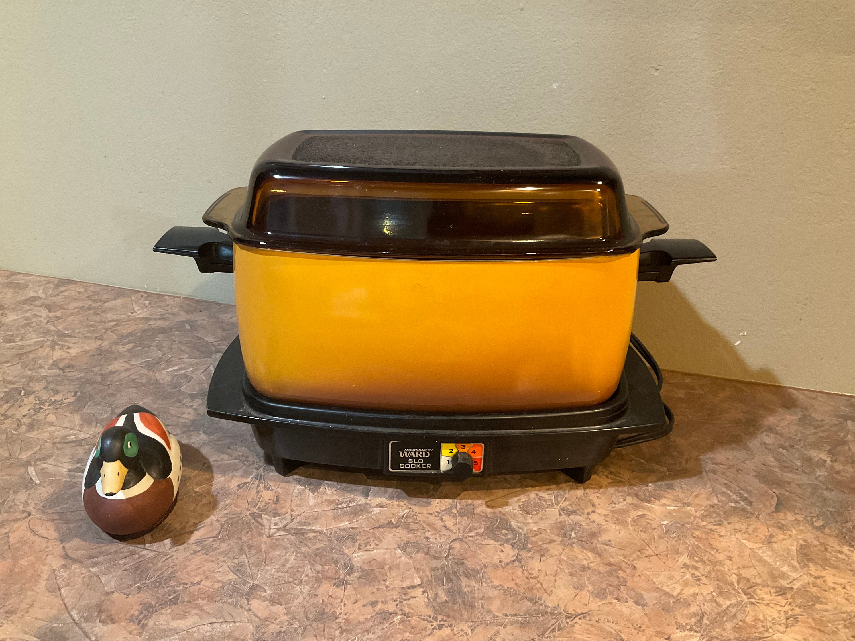 Vintage West Bend 6 Qt Slow Cooker Rectangle Crock Pot Orange