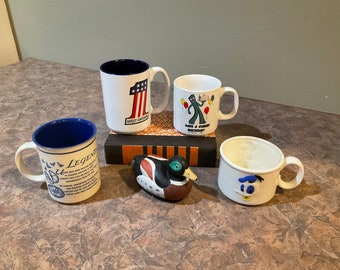 Harley-Davidson #1 Logo Coffee Mug, Daffy Duck Mug, GUMBY Coffee Tea,  1982 Toy Co., Stoneware Legend of The Sand Dollar Souvenir mug