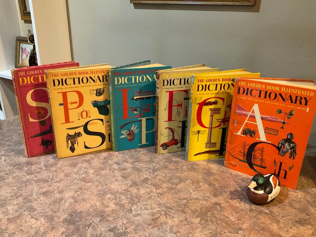 Golden Book Dictionary Circa 1961 EARLY Printing Vintage Book Volumes 1