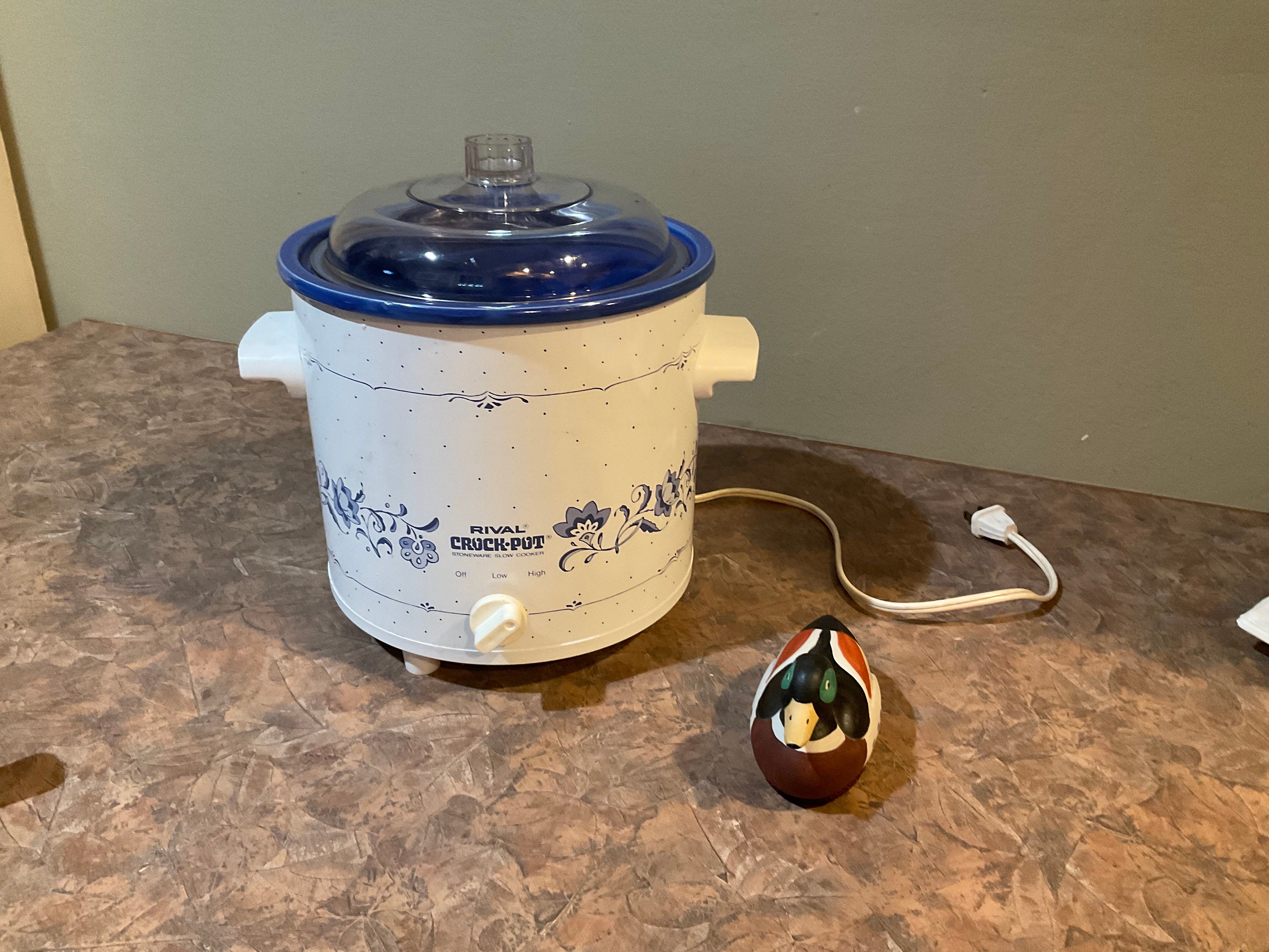 Rival Crock Pot 3100/2 Blue Floral Slow Cooker, Vintage