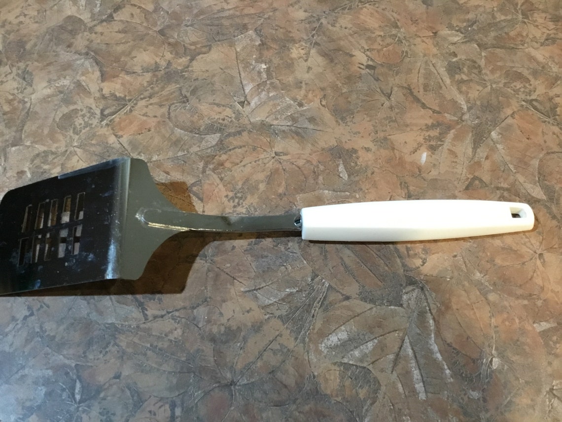 Spatulas Vintage EKCO Slotted Chromium Plated Green Handle Etsy
