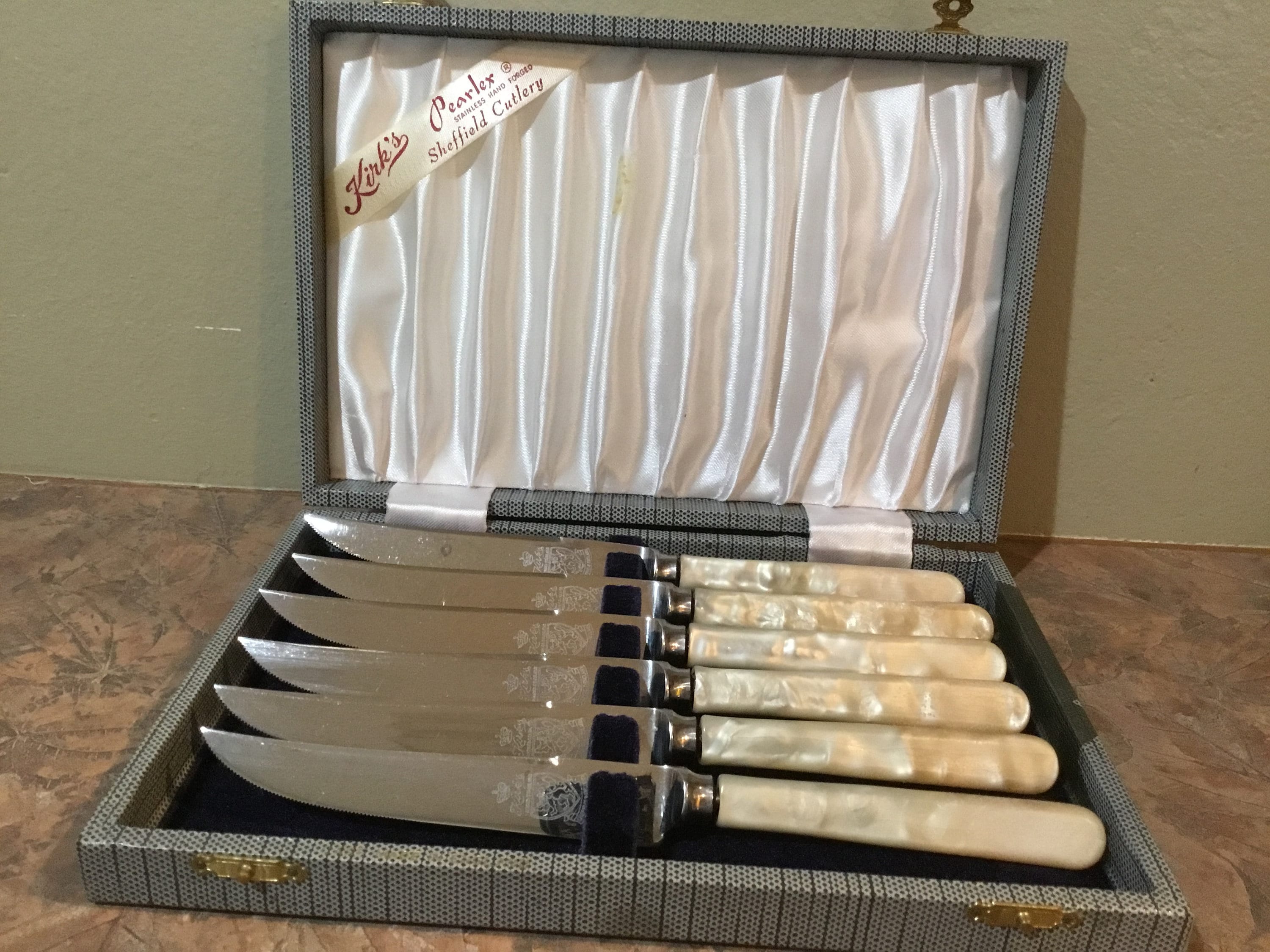 KIRK'S SHEFFIELD, Pearlex, Hand Forged, Stainless, Mother Of Pearl.