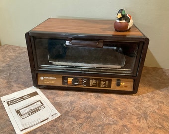 General Electric GE Versatron 1000 Four grille-pain à nettoyage continu avec plaque de cuisson et manuel vintage