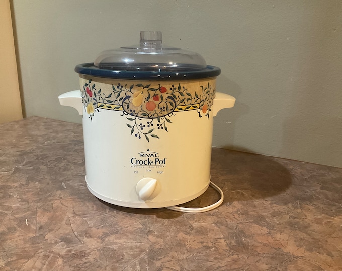Rival Crock Pot Model 3100 3.5 Quart Slow Cooker Delft Blue Floral