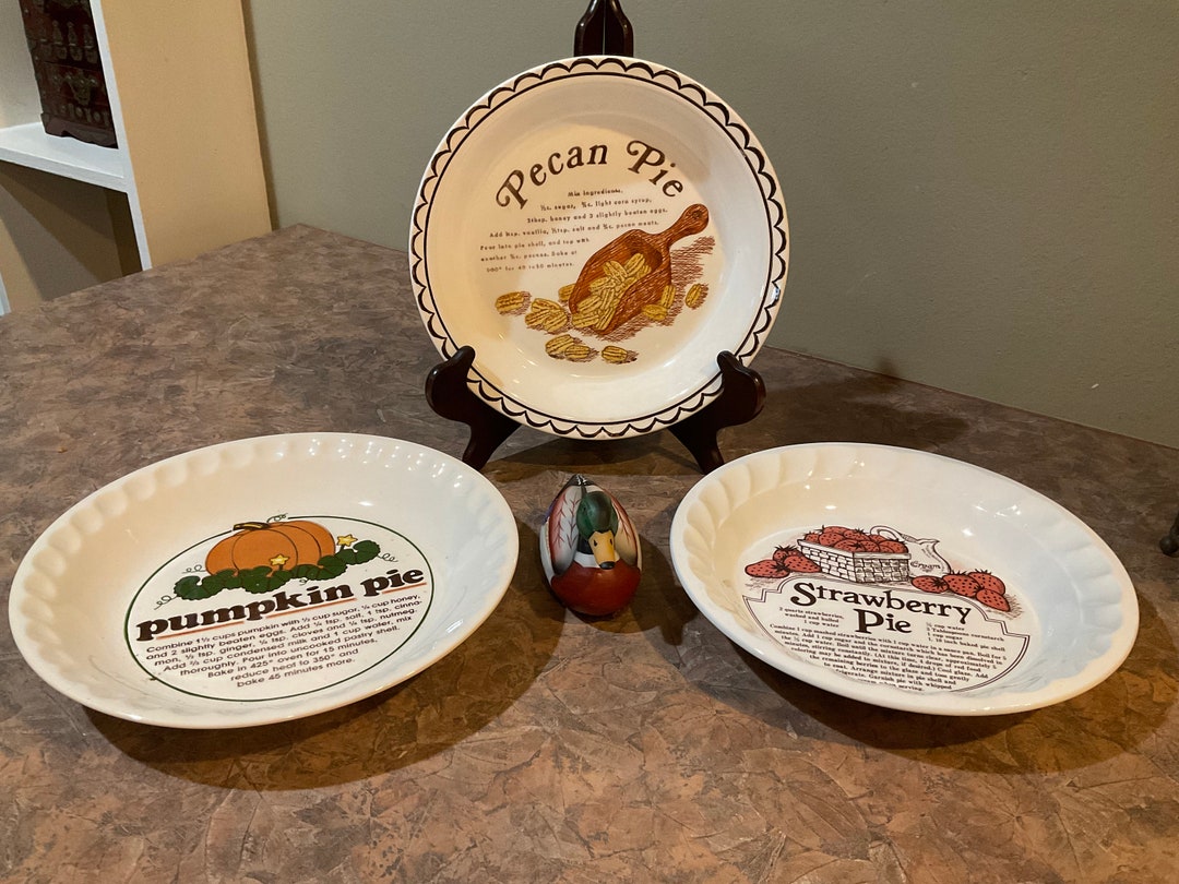 Pecan Pie Recipe Pie Plate Baking Dish Ceramic 10 1/2in Diameter Etsy