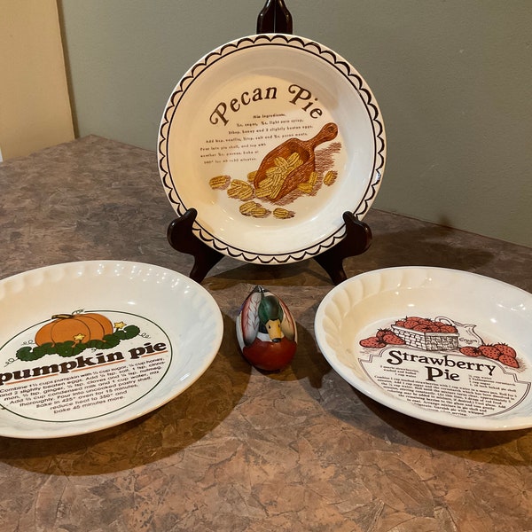 Pecan Pie Recipe Pie Plate Baking Dish Ceramic 10 1/2-in diameter
