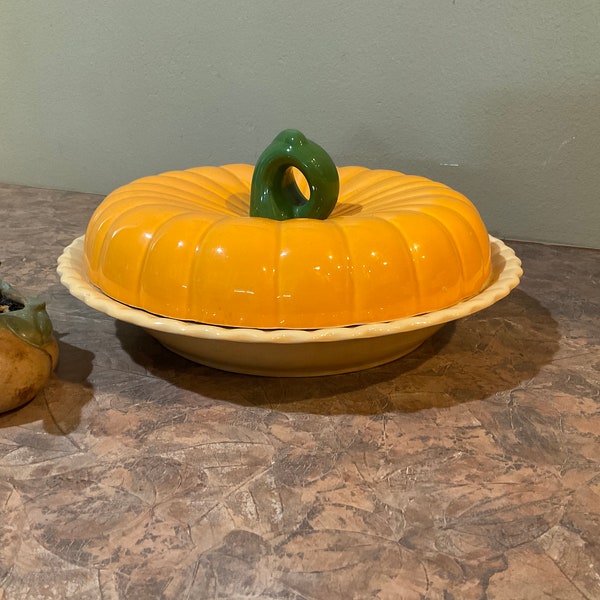 Pumpkin Pie Dish With Lid and Recipe Etsy
