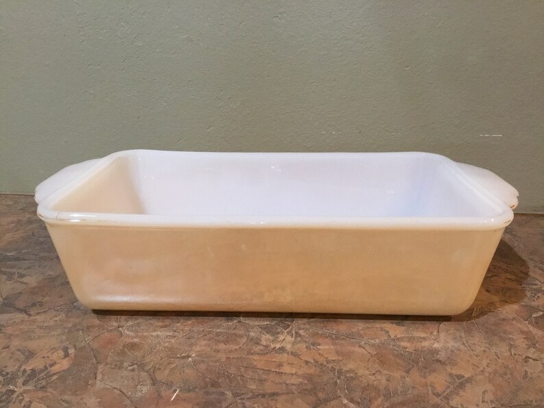 Fire King Gold Milk Glass Meat Loaf Pan Dish 1 Quart 409 Etsy
