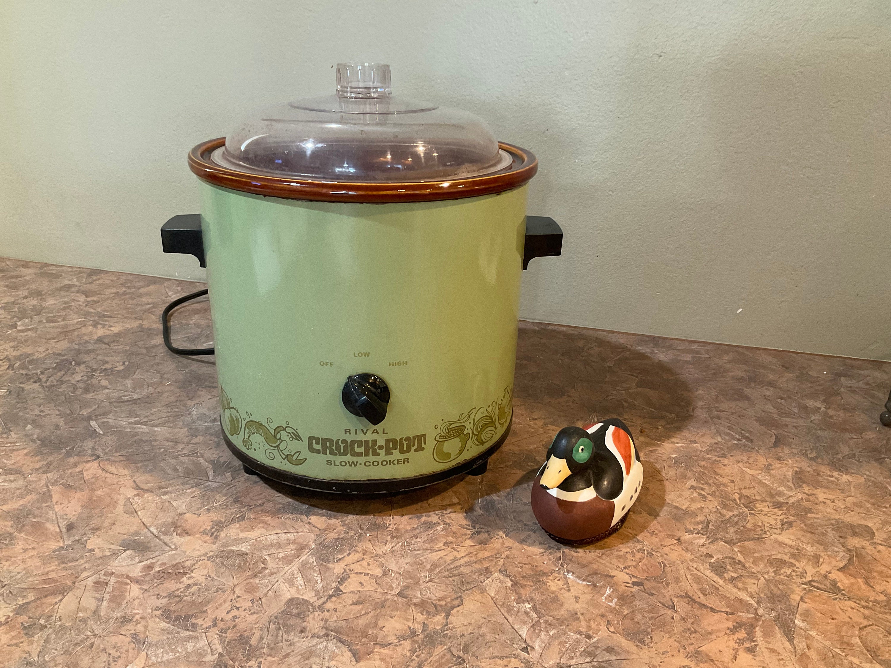 Vtg Rival Crock Pot 3100 3 1/2 Quart Slow Cooker Delft Blue Crock Plastic  Lid 