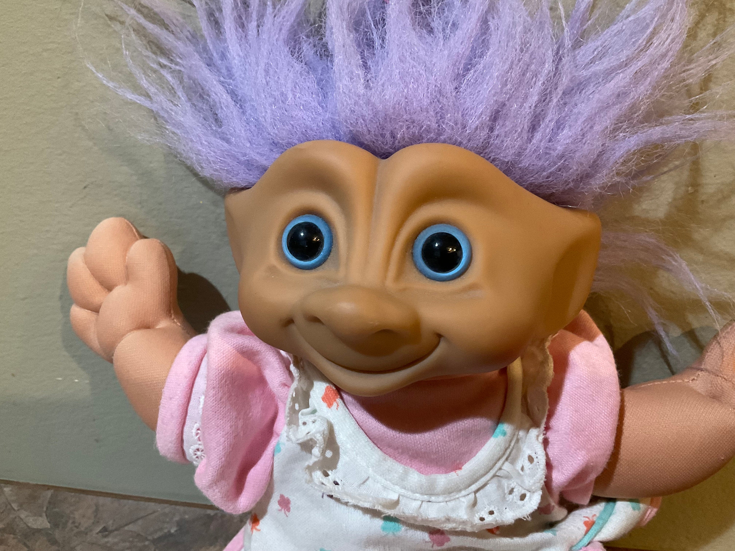 Troll Ace Novelty, Lavender Hair Blue Gray Eyes Purple Star Troll Ace Novelty, Lavender Hair Blue Gray Eyes Purple Star