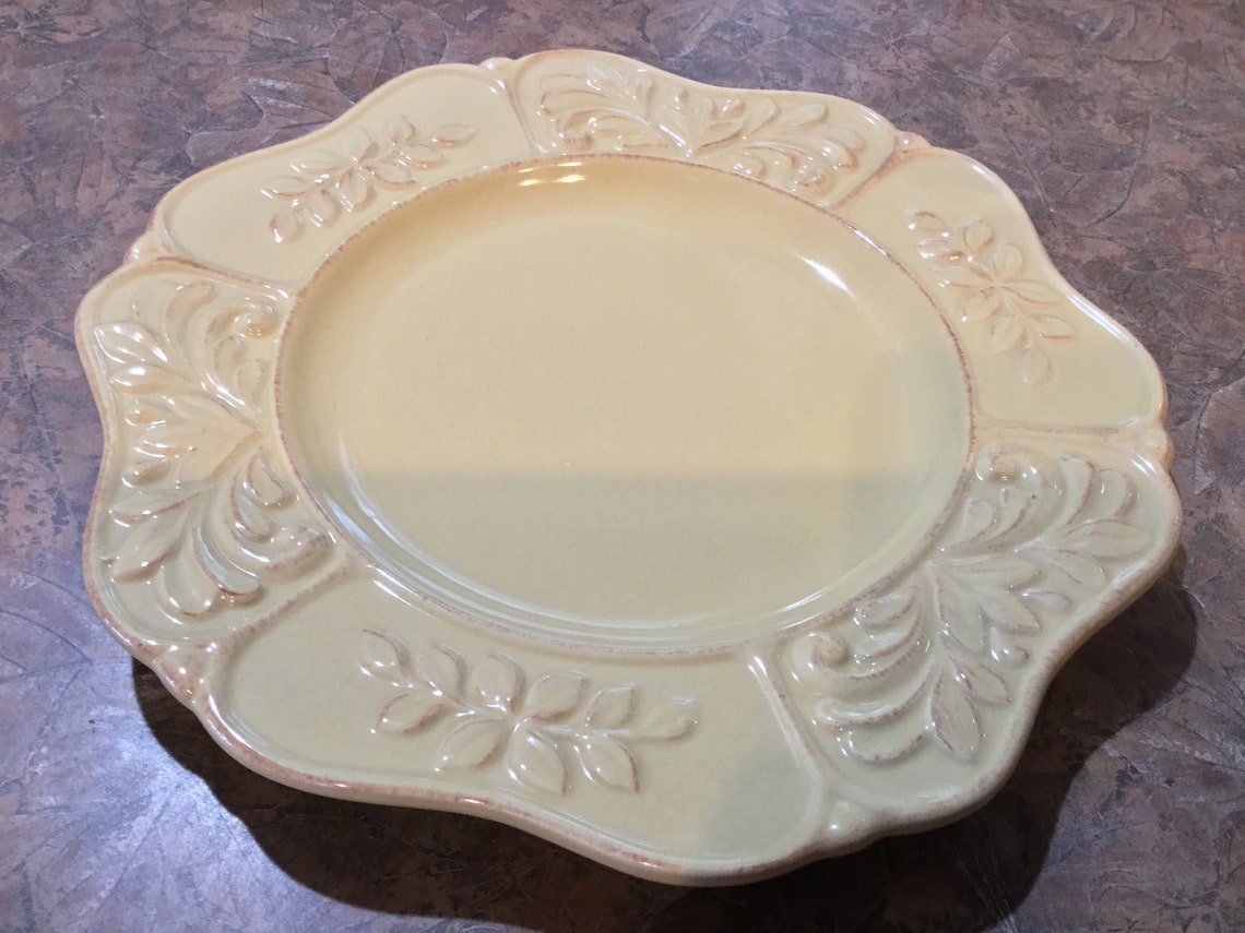 JC PENNEY Home Collection Dinner Plate Isabella Yellow by Etsy